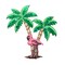 Pink Flamingo with Sequin Palm Tree, Beach, Coastal, Embroidered, Iron on Patch